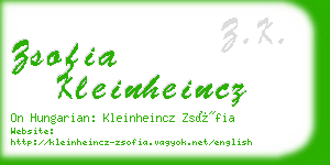 zsofia kleinheincz business card